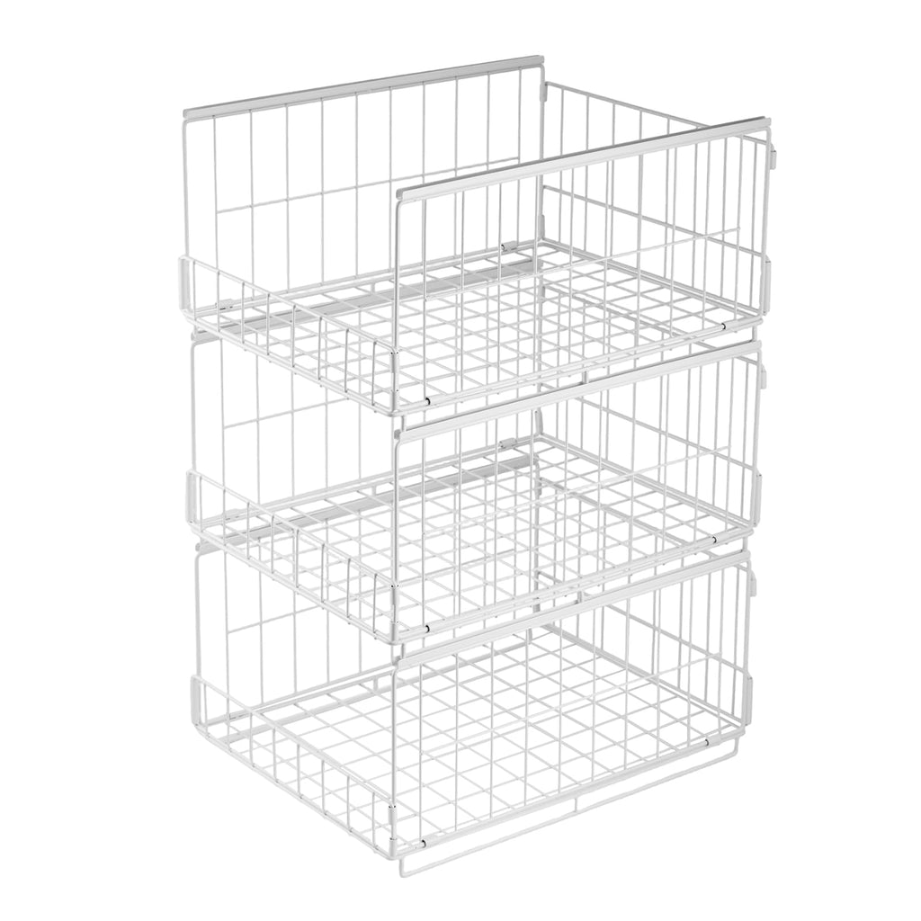 3er Set Schubladenbox Organizer – Stapelbare Aufbewahrungsbox mit Schubladen-Design aus Metall, Schrank Organizer für Kleiderschrank, Regal & Garderobe, Aufbewahrungsbox