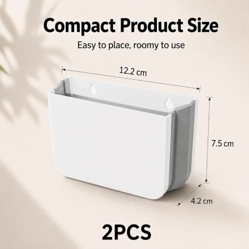 2 Stück Magnetischer Stiftehalter, Faltbarer magnetischer Organizer für Whiteboard-Marker, Marker, Schwämme und kleines Büro-Zubehör – Weiß