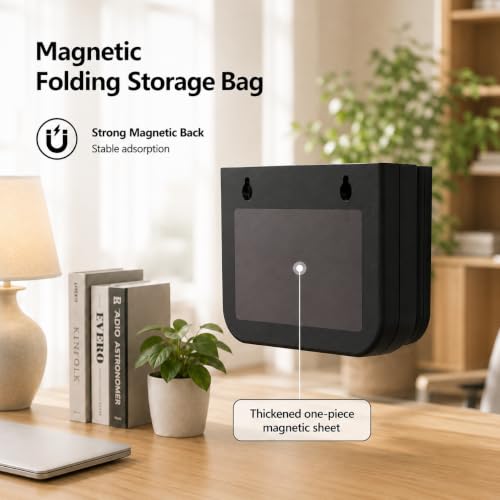 2 Stück Magnetischer Stiftehalter, Faltbarer magnetischer Organizer für Whiteboard-Marker, Marker, Schwämme und kleines Büro-Zubehör – Weiß