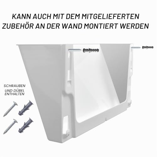 Acrimet Wandprospekthalter, Flyerhalter, Zeitungsständer (Querformat, A4) (3 Stück) (Weiß) (Kleiderbugel Enthalten)