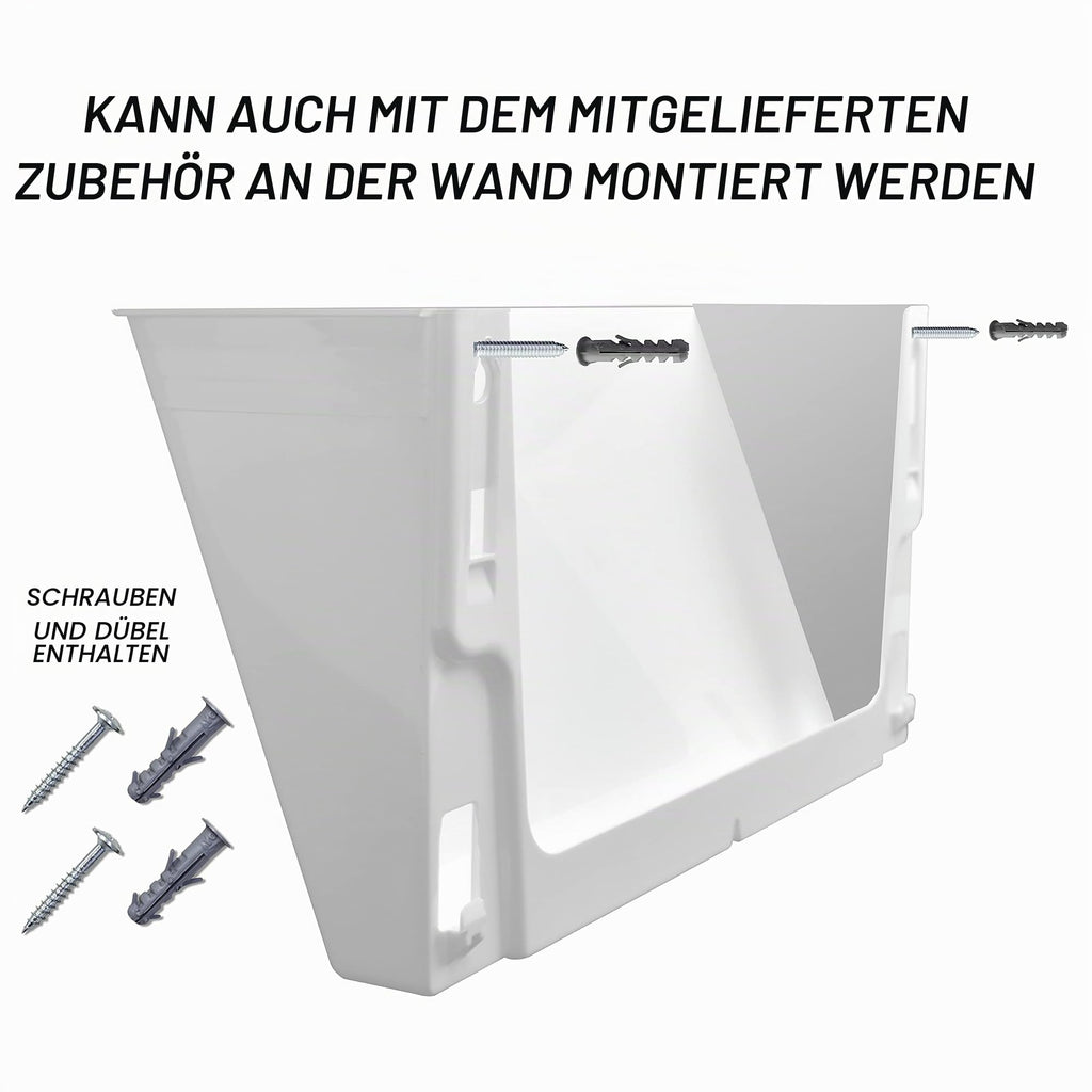 Acrimet Wandprospekthalter, Flyerhalter, Zeitungsständer (Querformat, A4) (3 Stück) (Weiß) (Kleiderbugel Enthalten)