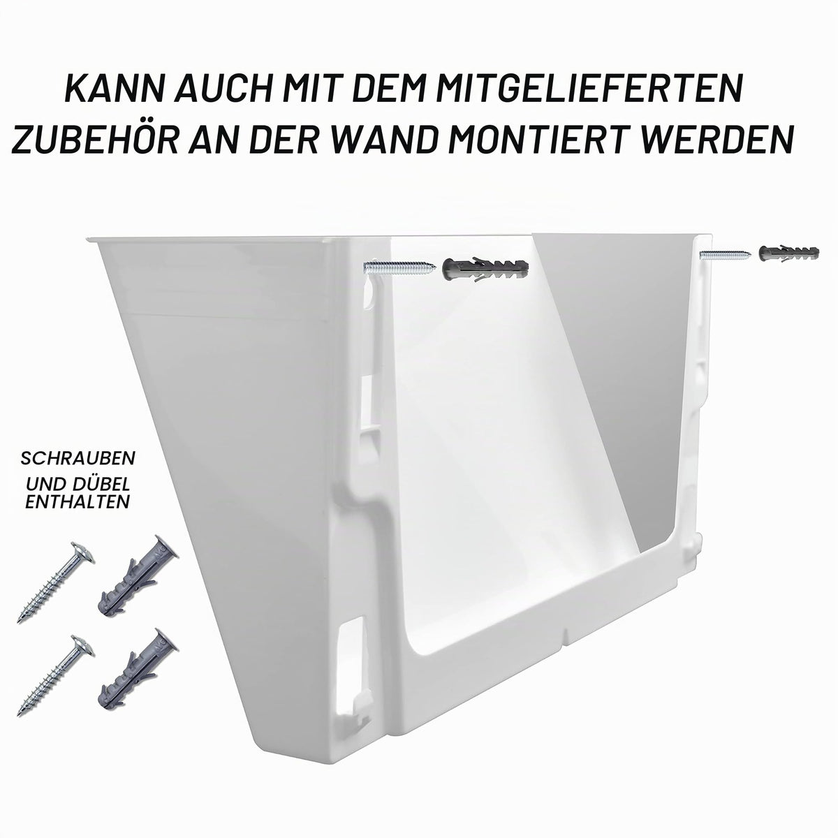 Acrimet Wandprospekthalter, Flyerhalter, Zeitungsständer (Querformat, A4) (3 Stück) (Weiß) (Kleiderbugel Enthalten)