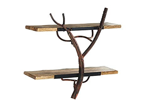 Kobolo Wandregal Hängeregal Bücherregal -AST Zweig- 2 Böden 46x15x45 cm