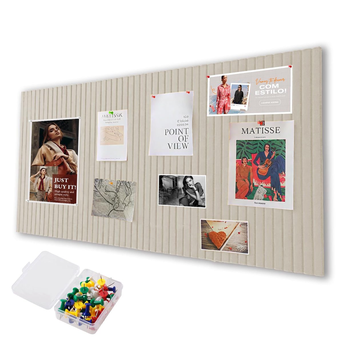 Große Filz Pinnwand Selbstklebend 80x40cm - Dekorative Pinnwand aus Filz mit 35 Reißzwecke, 0,9cm Dick, Moderne Pinnwand Ohne Bohren eignen sich für Büros, Schulen, Kinderzimmer, Helles Kamel
