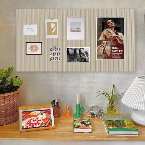 Große Filz Pinnwand Selbstklebend 80x40cm - Dekorative Pinnwand aus Filz mit 35 Reißzwecke, 0,9cm Dick, Moderne Pinnwand Ohne Bohren eignen sich für Büros, Schulen, Kinderzimmer, Helles Kamel