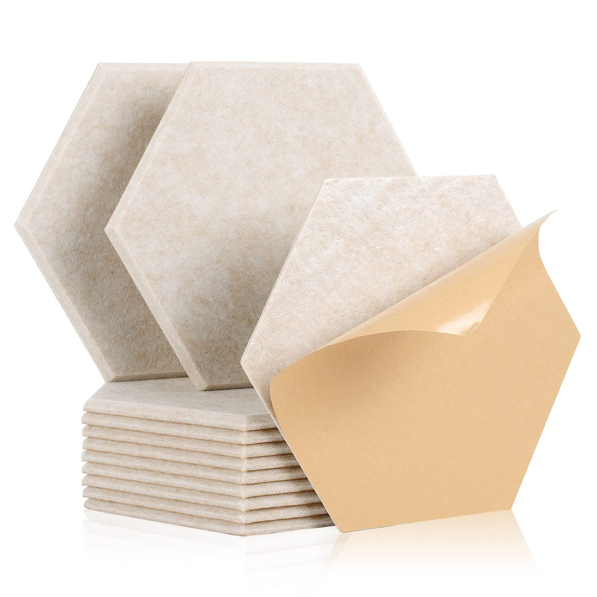 Hexagon Akustikpaneele Selbstklebend, Acoustic Panel, 12 Stück