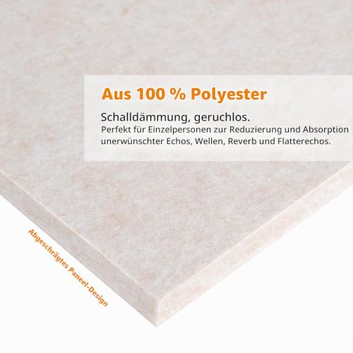 Hexagon Akustikpaneele Selbstklebend, Acoustic Panel, 12 Stück