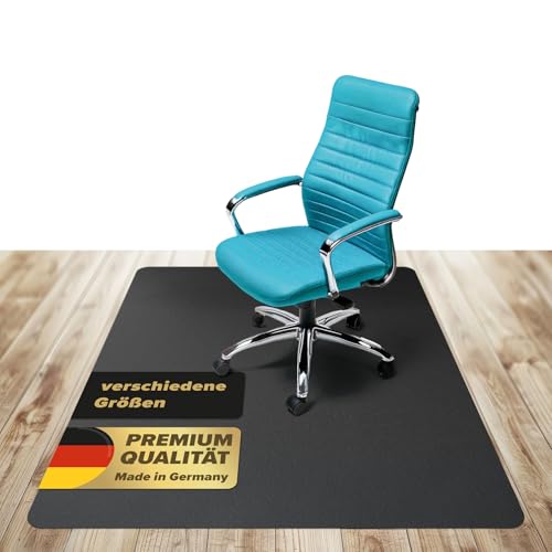 Kaiser Bodenschutzmatte schwarz 90x120 cm - Schreibtischunterlage schwarz - Schreibtischstuhl Unterlage -Schreibtischstuhlunterlage rutschfest - Schutzmatte Bürostuhl - Stuhlunterlage