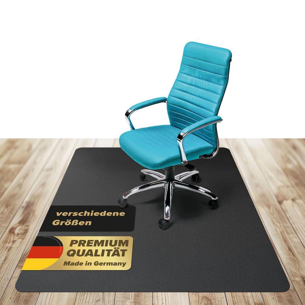 Kaiser Bodenschutzmatte schwarz 90x120 cm - Schreibtischunterlage schwarz - Schreibtischstuhl Unterlage -Schreibtischstuhlunterlage rutschfest - Schutzmatte Bürostuhl - Stuhlunterlage