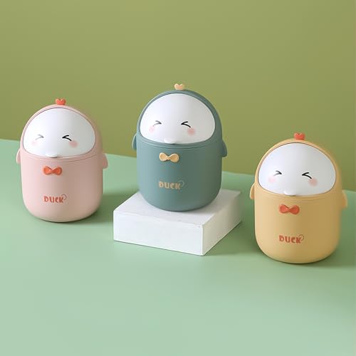 DYOUen Tisch Mülleimer mit Deckel Mini Mülleimer Netter Cartoon Mülleimer für Arbeitstische, Büros, Zuhause (grün)