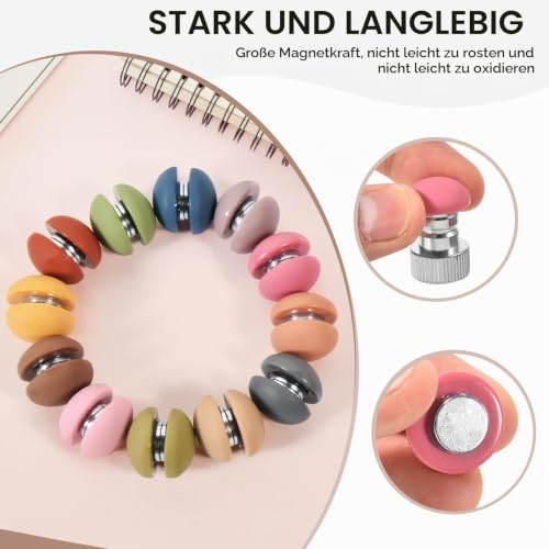 24 Stück Kühlschrankmagnete, 12 Farben Niedlich Mini Magnete