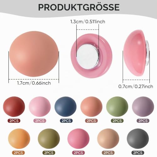 24 Stück Kühlschrankmagnete, 12 Farben Niedlich Mini Magnete