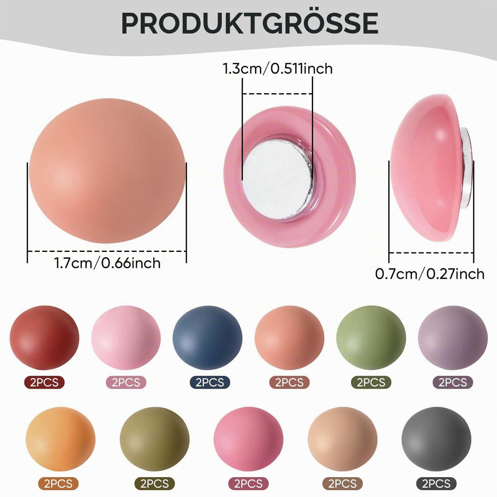24 Stück Kühlschrankmagnete, 12 Farben Niedlich Mini Magnete