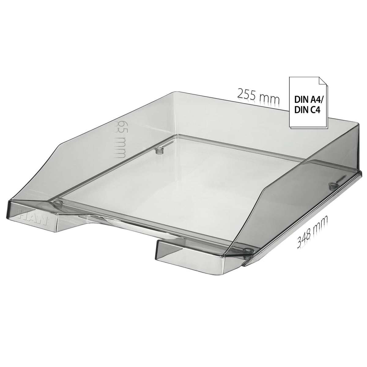 HAN Briefablage KLASSIK TRANSPARENT, 6 STÜCK, moderne, transparente und stapelbare Ablage im frischen Design bis Format A4/C4, 1026-X-29, transparent-rot