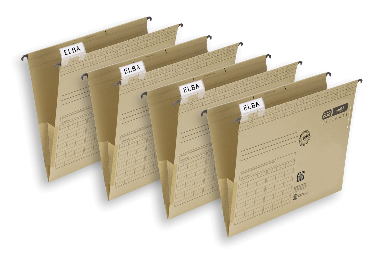 Elba Hängetasche A4, vertic Ultimate aus Karton, braun, 25 Stück, 25er Pack