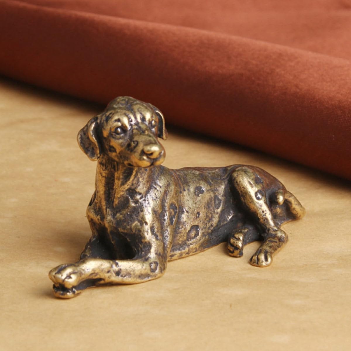 Briefbeschwerer Hund aus Kupfer, Gold, für Kalligrafie und Schreibtisch