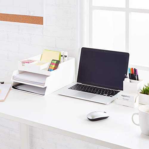 Amazon Basics Kunststoff-Organizer, Stiftebecher, Weiß