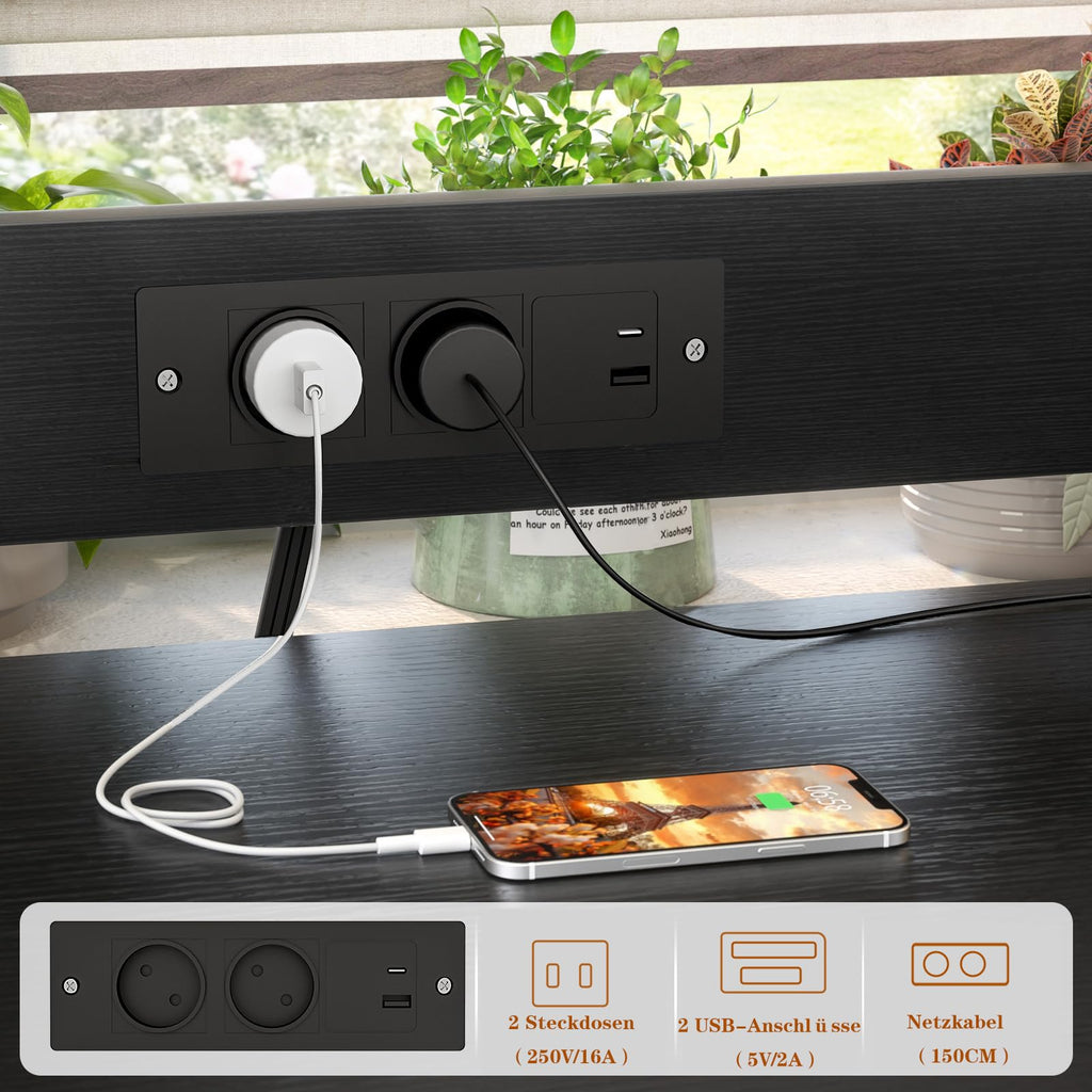 Homieasy 3D-Druckertisch mit Rollen & Ladestation, Schwarz