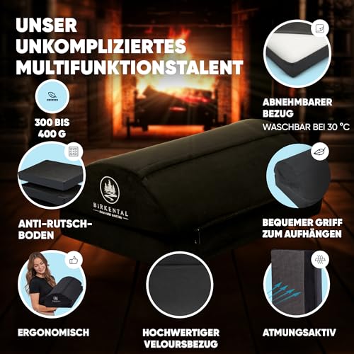 Birkental Fußstütze Schreibtisch – (TESTSIEGER) mit flauschiger Fußtasche – Ergonomisch höhenverstellbare, rutschfeste Fußablage – Büro und Schreibtisch Zubehör für Komfort - Fußbank- Fußhocker
