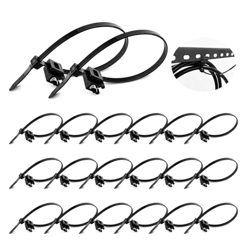 Kabelbinder mit Clip Kabelbinderhalter - 20X PV Kabelbinder UV Beständig mit Clip, Kabelbinder mit Randclip, Kabel binder mit Clip, für Solar Befestigungsclip, Solarmontageclip, Photovoltaik 20 CM