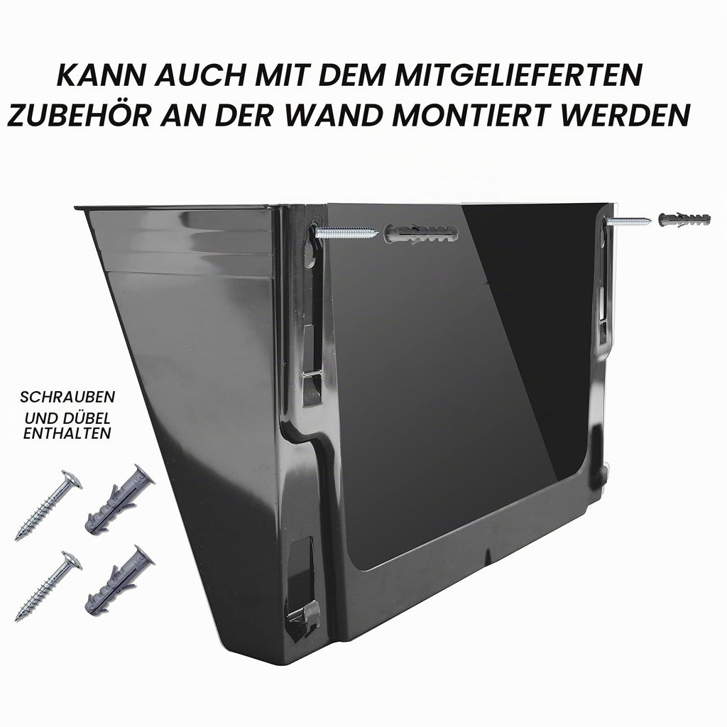 Acrimet Wandprospekthalter, Flyerhalter, Zeitungsständer (Querformat, A4) (2 Stück) (Schwarz) (Kleiderbugel Enthalten)