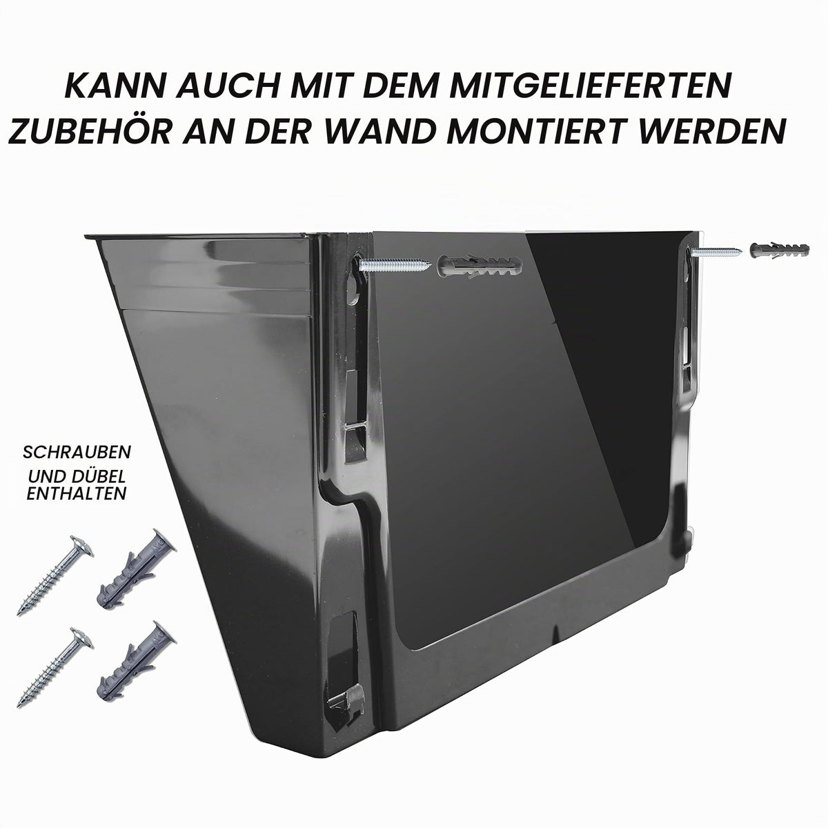 Acrimet Wandprospekthalter, Flyerhalter, Zeitungsständer (Querformat, A4) (2 Stück) (Schwarz) (Kleiderbugel Enthalten)