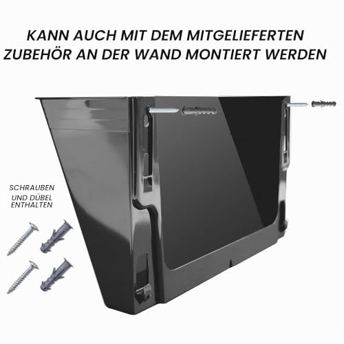 Acrimet Wandprospekthalter, Flyerhalter, Zeitungsständer (Querformat, A4) (2 Stück) (Schwarz) (Kleiderbugel Enthalten)