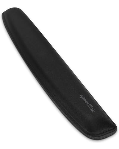 Speedlink SATEEN Wrist Rest – Ergonomische Tastatur Handgelenkauflage für Büro und Gaming – Handballenauflage mit Schaumstofffüllung, 53 x 3 x 10 cm, schwarz