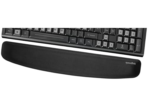 Speedlink SATEEN Wrist Rest – Ergonomische Tastatur Handgelenkauflage für Büro und Gaming – Handballenauflage mit Schaumstofffüllung, 53 x 3 x 10 cm, schwarz