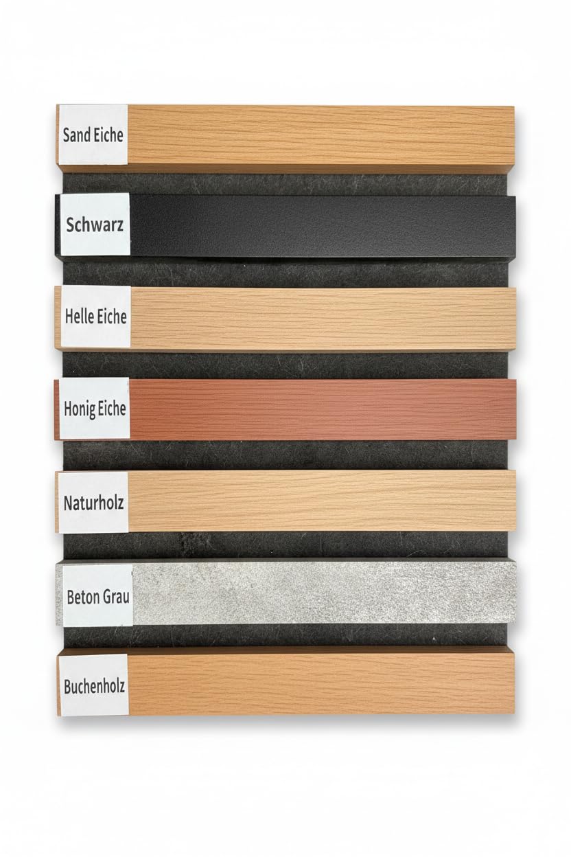 Akustikpaneel Muster-Set – 7 Farben je 20 cm – Zum Testen vor dem Kauf