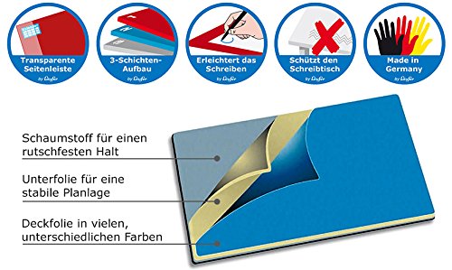 Läufer 45351 Landkarten-Schreibtischunterlage Welt politisch, rutschfeste Schreibunterlage mit Weltkarte, 40x53 cm, mit transparenter Seitentasche