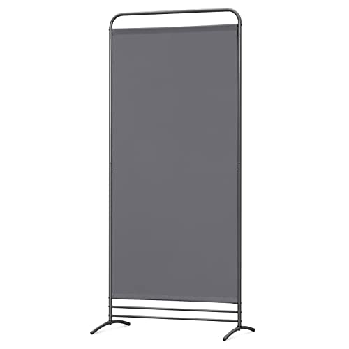Angel Living Paravent 1 Teilig Klappbar Raumteiler Freistehend Sichtschutzwand Raumteiler Stellwand Trennwand Sichtschutz für Büros, Balkon,Schlafzimmer,Außengarten,81cm x 180cm Grau