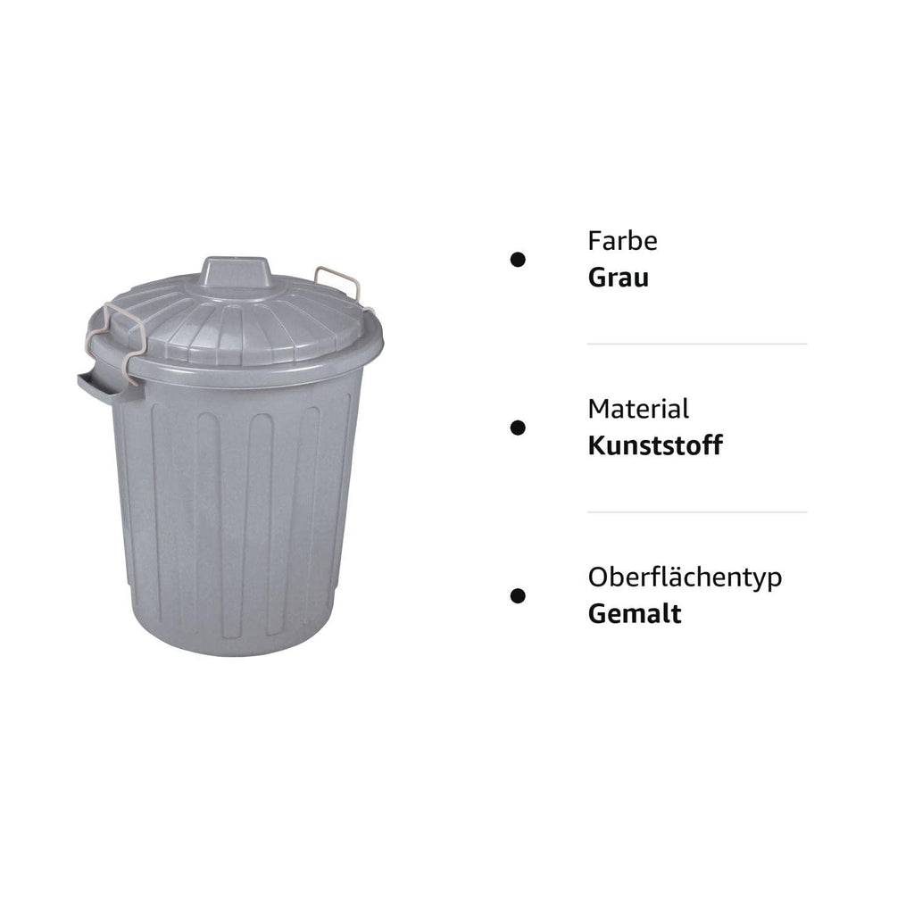 Curver 04128-Y25-41 Abfalltonne Oscar, Plastik, grau, 40 x 35 x 45 cm