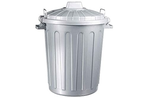 Curver 04128-Y25-41 Abfalltonne Oscar, Plastik, grau, 40 x 35 x 45 cm