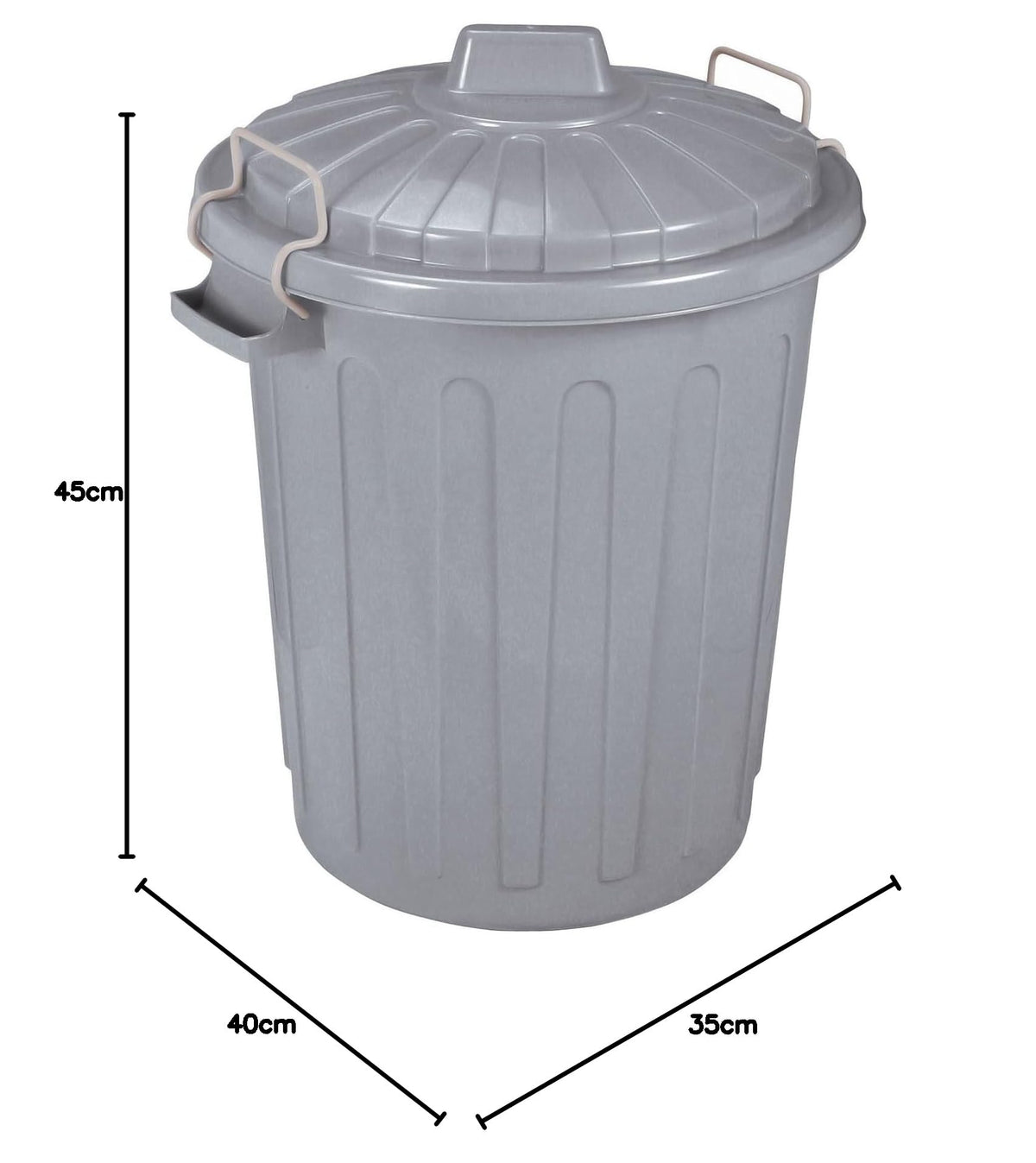 Curver 04128-Y25-41 Abfalltonne Oscar, Plastik, grau, 40 x 35 x 45 cm