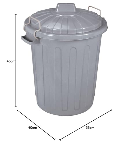 Curver 04128-Y25-41 Abfalltonne Oscar, Plastik, grau, 40 x 35 x 45 cm