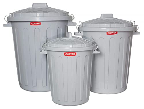 Curver 04128-Y25-41 Abfalltonne Oscar, Plastik, grau, 40 x 35 x 45 cm