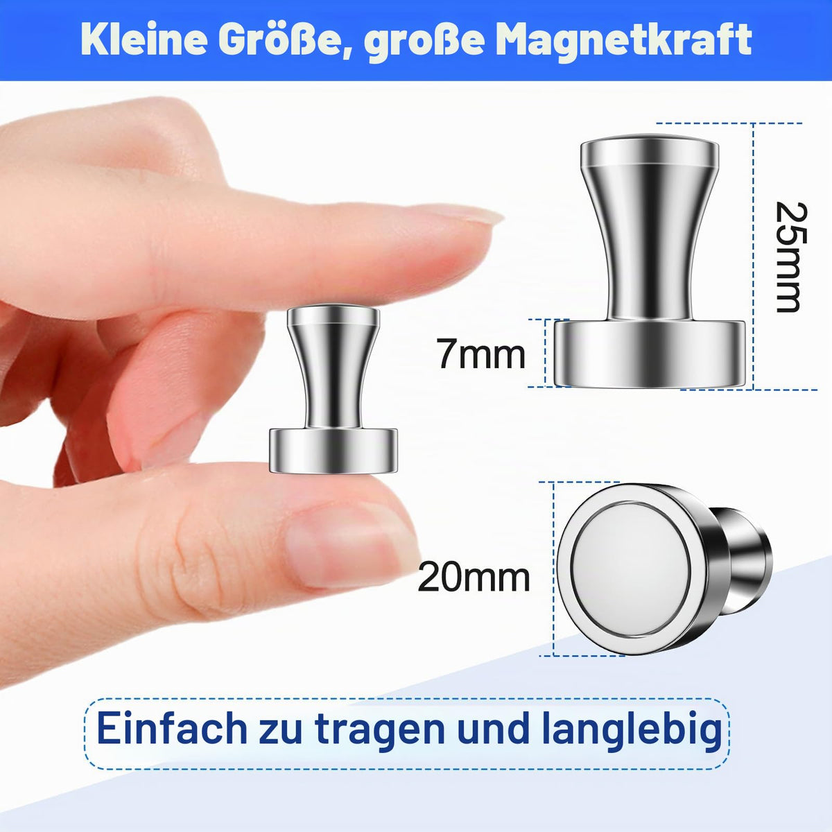 Neodym Magnete Extra Stark Groß, 6 Stück Magneten 20x25mm