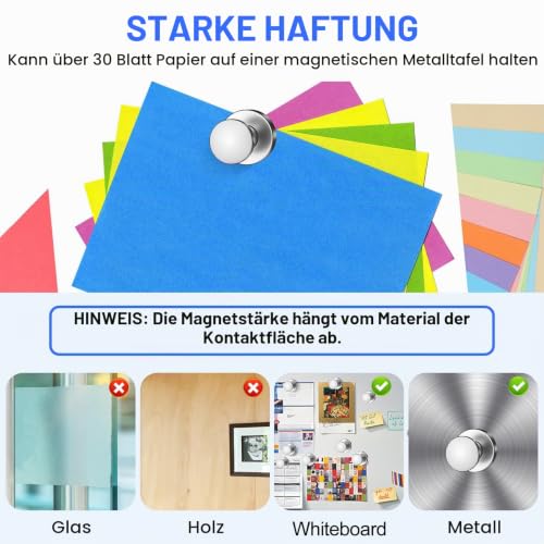 Neodym Magnete Extra Stark Groß, 6 Stück Magneten 20x25mm