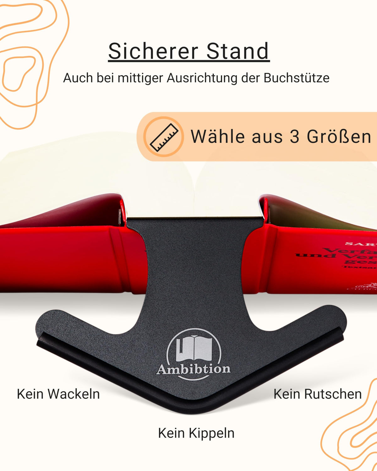 Schwenkbare Buchstütze kompatibel mit Habersack, Sartorius und Steuergesetze -richtlinien und -erlasse, Landesgesetze AMBIBTION (Schwarz) (M)