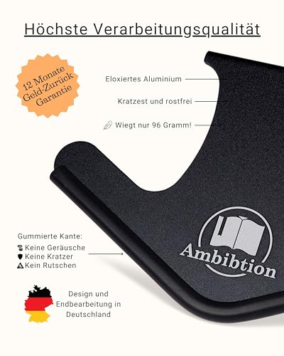Schwenkbare Buchstütze kompatibel mit Habersack, Sartorius und Steuergesetze -richtlinien und -erlasse, Landesgesetze AMBIBTION (Schwarz) (M)