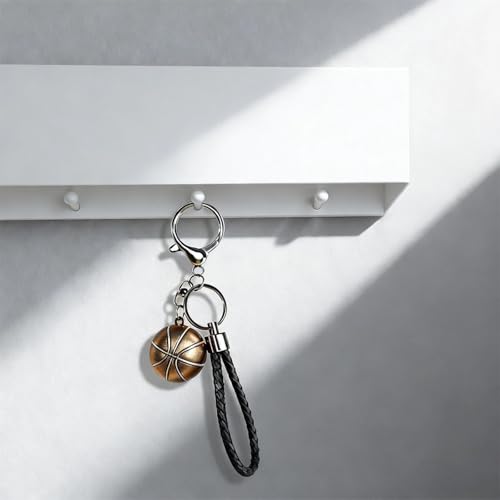 Schlüsselbrett mit Ablage, Schlüsselablage Flur mit 5 Haken, Schlüsselanhänger Wand aus Metall und Holz, Platzsparend, 30 x 7,5 x 6 cm, Weiß, für Eingangsbereiche, Flure, Wohnzimmer