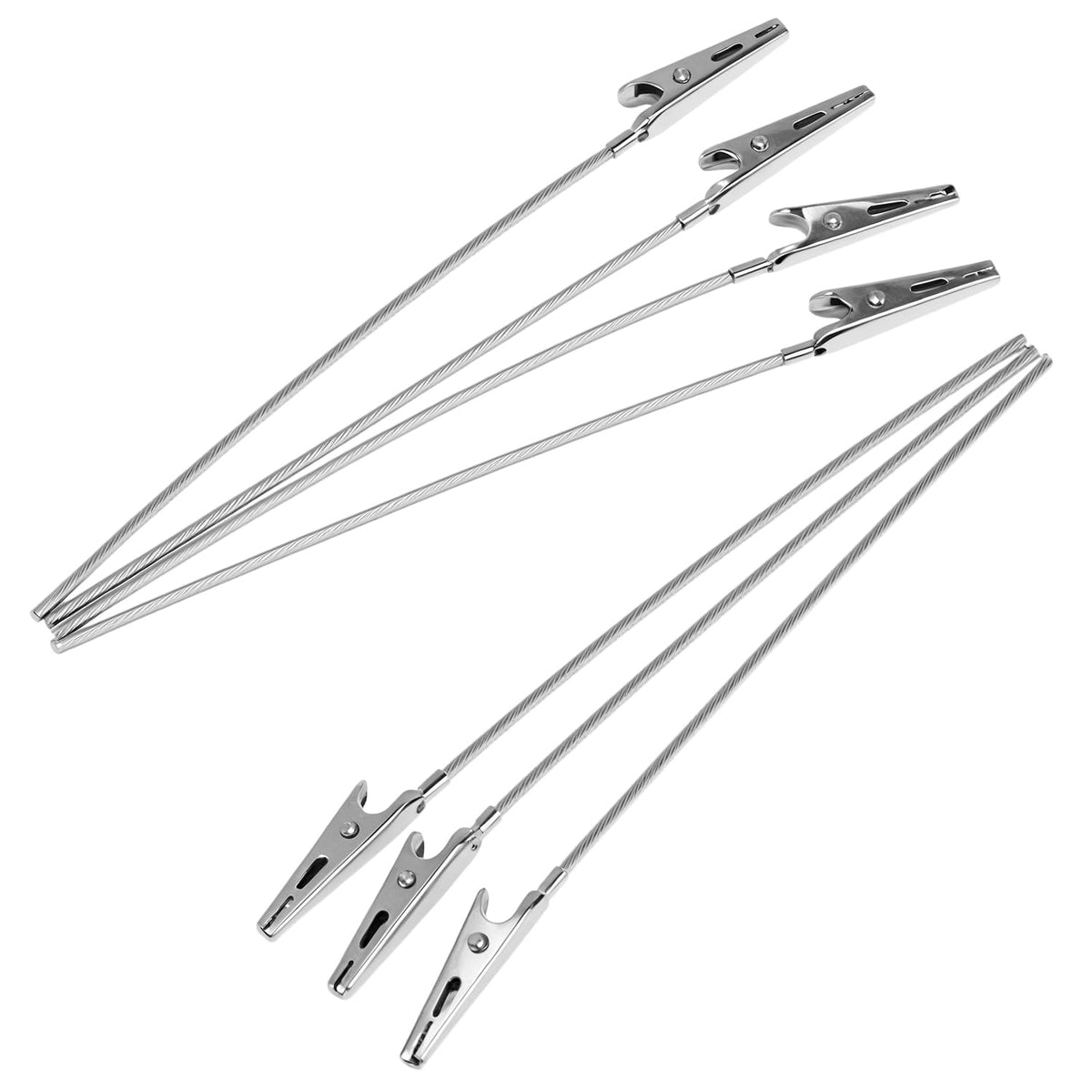 QWORK® 50 Stück Krokodilklemmen 15cm Metall Draht – Sicherer Memohalter & Fotohalter für Hochzeit, Tischdeko & Basteln