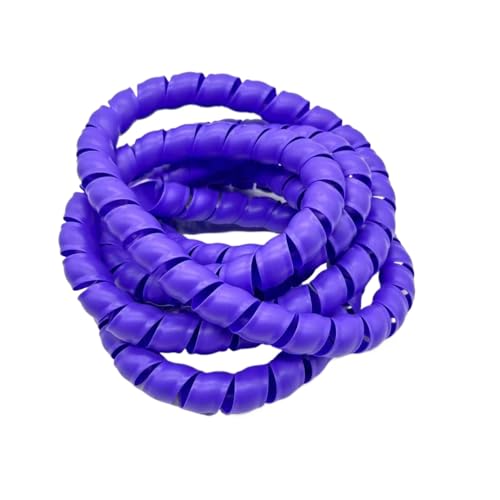2 Meter Spiralkabel Management Sleeve schwarz Kunststoff Schutzhülle Rohr Drähte organisieren Schutz Werkzeuge(Purple,ID 8mm)