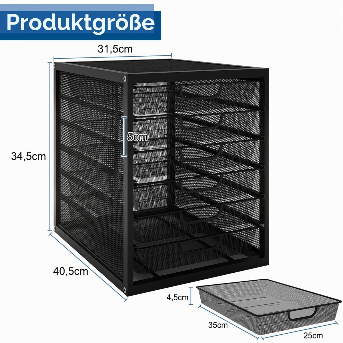 PUNCIA A4 Schubladenbox 6 Schubfächer Dokumentenablage Metall Briefablage