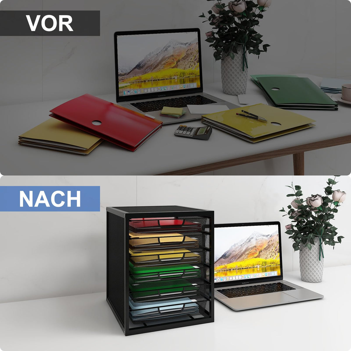 PUNCIA A4 Schubladenbox 6 Schubfächer Dokumentenablage Metall Briefablage