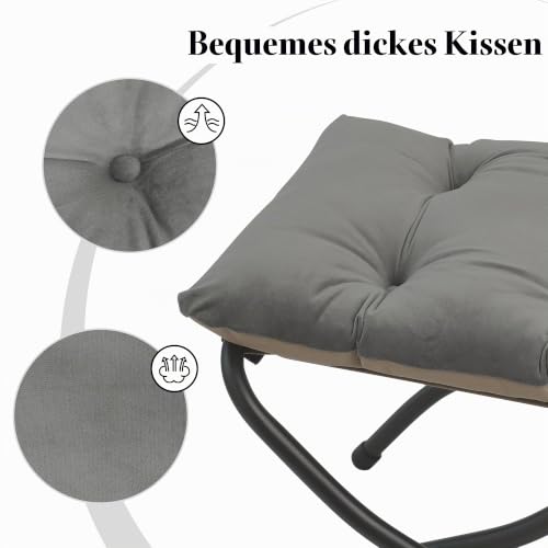 Klappbares Ottoman, 38cm Klappbares Fußstütz-Stool, Tragbares kleines Fußstool für Couch, Zusammenklappbares Fußstütz-Ottoman für Sofa, Akzent-Polster-Ottomans für Wohnzimmer, Schlafzimmer, Dunkelgrau