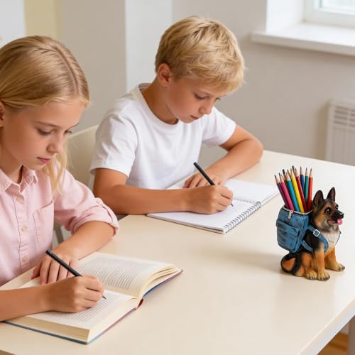 Niedlicher Stiftehalter für den Schreibtisch, Kreativer Stiftehalter für den Schreibtisch, Stiftebecher, Einzigartiges Schreibtischzubehör für Zuhause, Büro, Schule, Geschenk für Deutscher Schäferhund