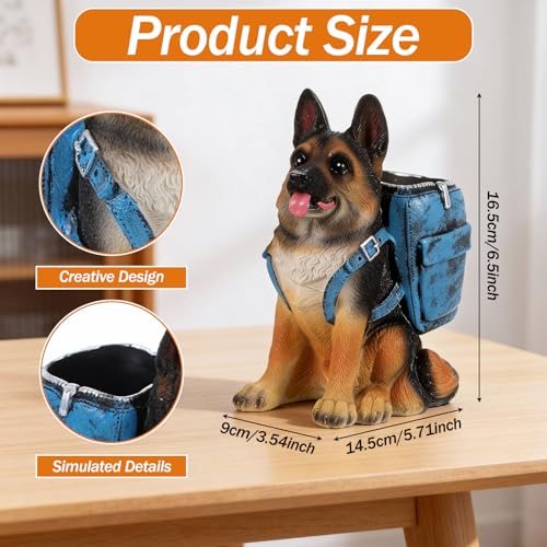Niedlicher Stiftehalter für den Schreibtisch, Kreativer Stiftehalter für den Schreibtisch, Stiftebecher, Einzigartiges Schreibtischzubehör für Zuhause, Büro, Schule, Geschenk für Deutscher Schäferhund