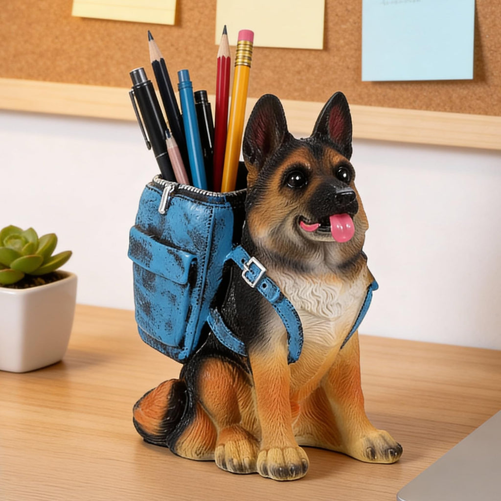 Niedlicher Stiftehalter für den Schreibtisch, Kreativer Stiftehalter für den Schreibtisch, Stiftebecher, Einzigartiges Schreibtischzubehör für Zuhause, Büro, Schule, Geschenk für Deutscher Schäferhund